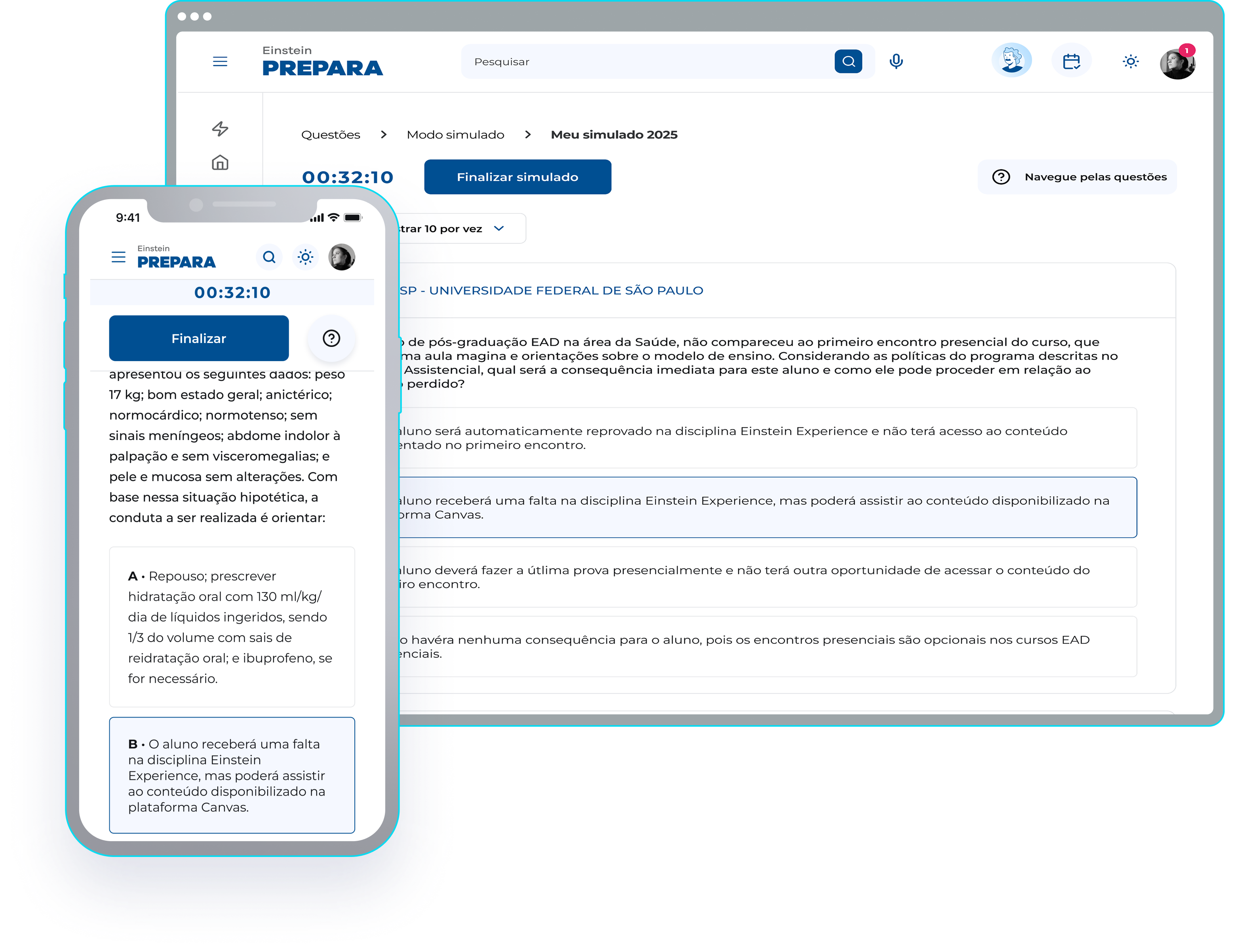 Simulados online - Einstein Prepara